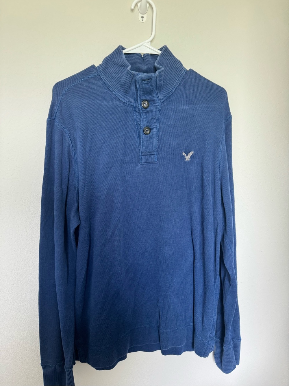American Eagle Outfitters Blue Quarter-Zip Sweater